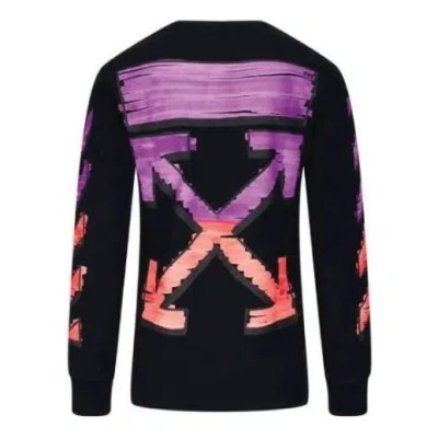 Off-white Mens Black Long-sleeve Diagonal Striped
