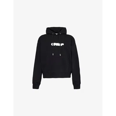 Off-white Mens Spray Arrow Skate Cotton-jersey Hoody Black White