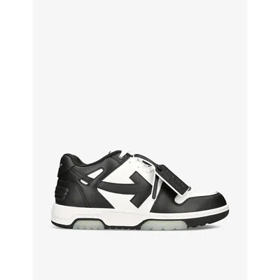 Off-white Mens Blk/white Out Of Office Logo-embroidered Leather Low-top Trainers Eur 39 / 5 Uk
