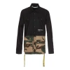 Off-white Mens Camouflage Splicing Jacket In Black