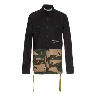 Off-white Mens Camouflage Splicing Jacket In Black