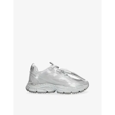 OFF-WHITE MENS OFF-WHITE C/O VIRGIL ABLOH BE RIGHT BACK IRIDESCENT MIXED-TEXTILE LOW-TOP TRAINERS