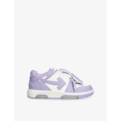 Off-white Mens Lilac Out Of Office Leather Low-top Trainers Eur 38/5 Uk