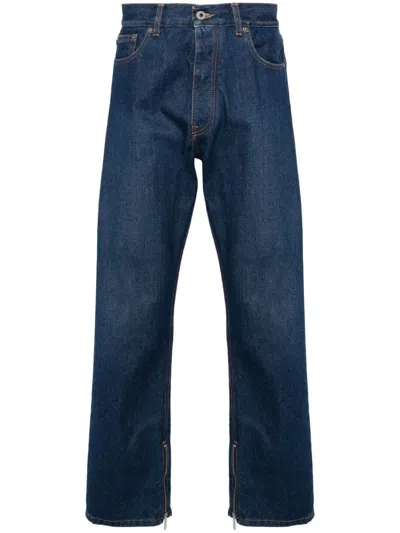 Off-white Mens Medium Blue Zipper Detail Skate Jeans For Ss24 In Mediumblue