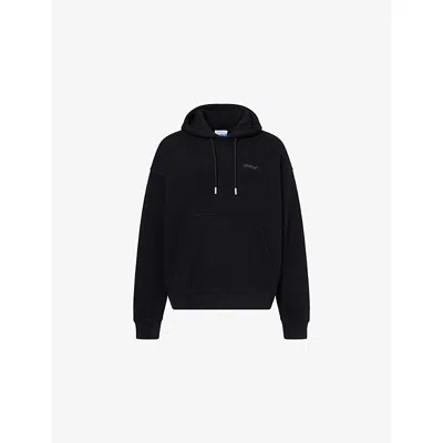 Off-white Mens Black - Anthracite Bookish Relaxed-fit Cotton Skate Hoody