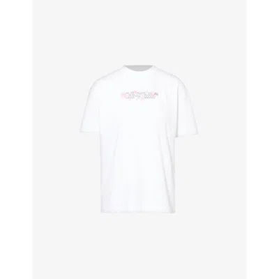 Off-white Mens Bookish Roses Round-neck Cotton-jersey T-shirt White