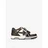 Off-white Mens Brown/oth Out Of Office Leather Low-top Trainers Eur 36 / 3 Uk In Brown/oth