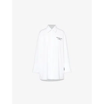 Off-white Mens Roxy Patch-pockets Cotton-poplin Dress White Black