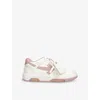 OFF-WHITE MENS PINK COMB OUT OF OFFICE LEATHER LOW-TOP TRAINERS EUR 40 / 7 UK