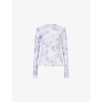 Off-white Mens Serenity Regular-fit Graphic-print Stretch-jersey Top