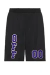 Off-white Mens Black True Blue Basket Brand-patch Regular-fit Woven Shorts In Black