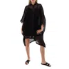 Off-white Mesh Cape Dress In Black