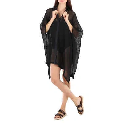 Pre-owned Off-white Mesh Cape Dress In Black