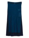 Off-white Mesh Midi Skirt In Blue