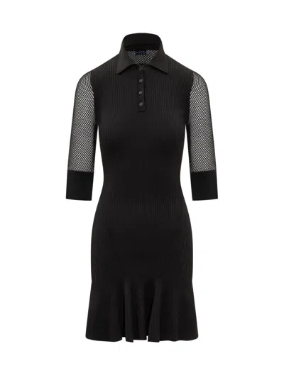 Off-white Mesh Mini Dress In Black