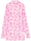 Off-white Mesh Mini Dress In Pink
