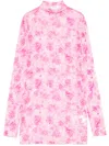 Off-white Mesh Mini Dress In Rosa