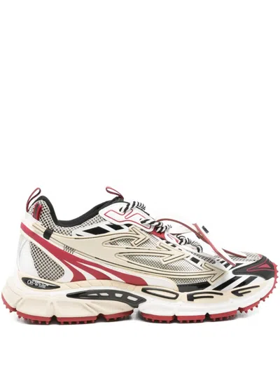 Off-white Mesh-panelled Lace-up Sneakers In Neutral