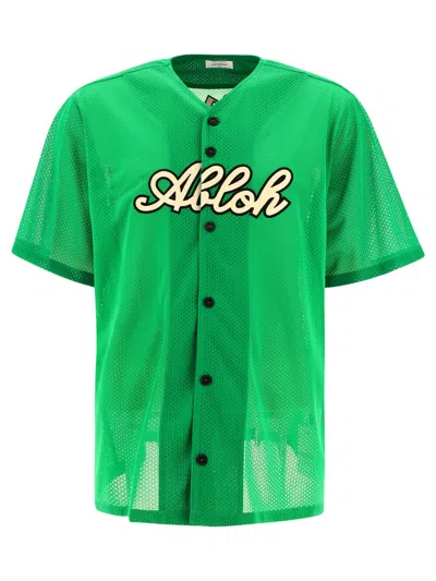 Off-white Baseball Tech Mesh T-shirt In Green