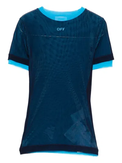 Off-white Mesh Top In Blue