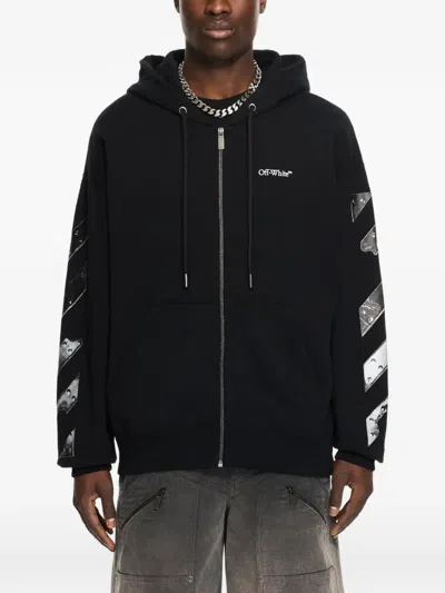 Off-white Metal Arrow Skate Zip Hoodie In Transparent