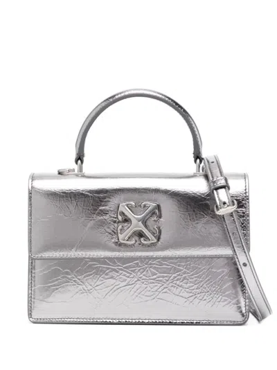 Off-white Metallic Effect Jitney 1.4 Handbag In Silver