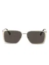 Off-white Metallic-effect Rectangle-frame Sunglasses In Brown