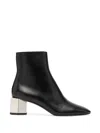 Off-white Metallic-heel Ankle Boots In Black
