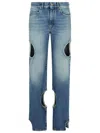 Off-white Meteor Cut-out Straight-leg Jeans In Blue
