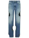 Off-white Meteor Cut-out Straight-leg Jeans In Blue