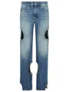Off-white Meteor Cut-out Straight-leg Jeans In Blue