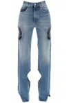 Off-white Off White Meteor Cut Out Jeans In Denim