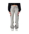 Off-white Cut-out Denim Trousers Featuring Belt Loops In Gray
