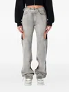 Off-white Cut-out Denim Trousers Featuring Belt Loops In Gray