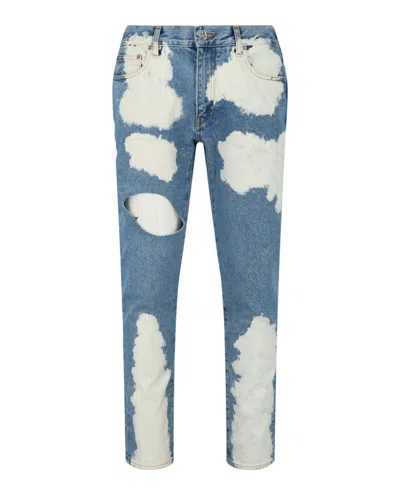 Off-white Meteor Cut-out Skinny Fit Jeans In Blue