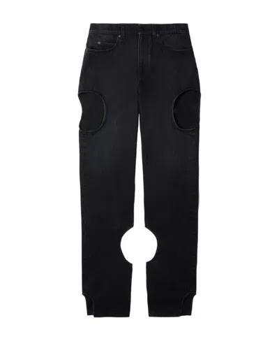 OFF-WHITE OFF-WHITE METEOR CUT-OUT HIGH WAIST JEANS