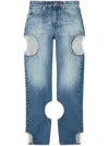Off-white Meteor Cut-out Straight-leg Jeans In Blau