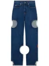 Off-white Denim Trousers With Unique Cut-out Design In Blue