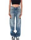 Off-white Off White Meteor Cut Out Jeans In Vintage Blue