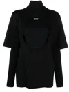 Off-white Meteor Double-layer Cotton T-shirt In Black