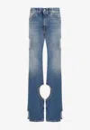 Off-white Meteor Cut-out Straight-leg Jeans In Blue