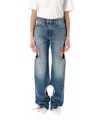 Off-white Off White Meteor Cut Out Jeans In Blue