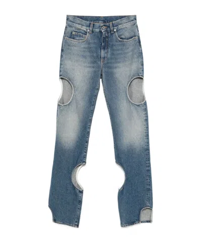OFF-WHITE OFF-WHITE METEOR CUT-OUT DETAILED JEANS