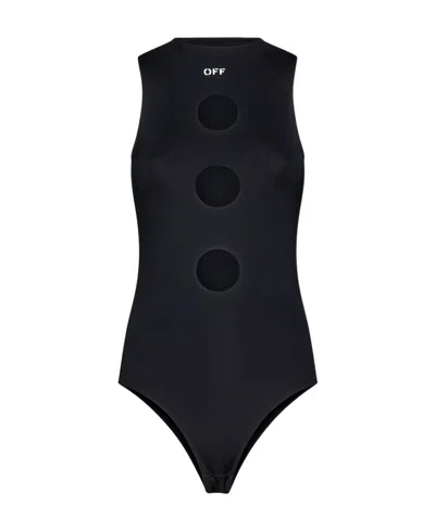 Off-white Meteor Sleeveless Bodysuit In Black