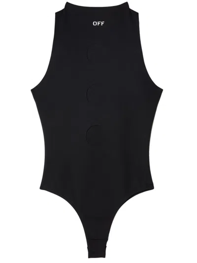 Off-white Meteor Sleeveless Bodysuit In Black