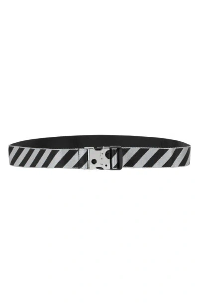 Off-white Meteor Stripe Tape Belt In Black