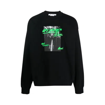 Pre-owned Off-white Metro Type Skate Crewneck 'black/green' | Men's Size M