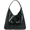 Off-white Metropolitan Leather Hobo Bag In 1010 Black