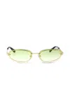 Off-white Miami Metal Oval Sunglasses In 金色