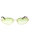 Off-white Miami Metal Oval Sunglasses In Gold Gradient Green